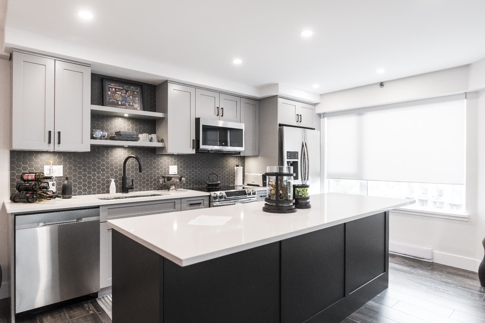Kitchen design rendering compared with the finished build — after